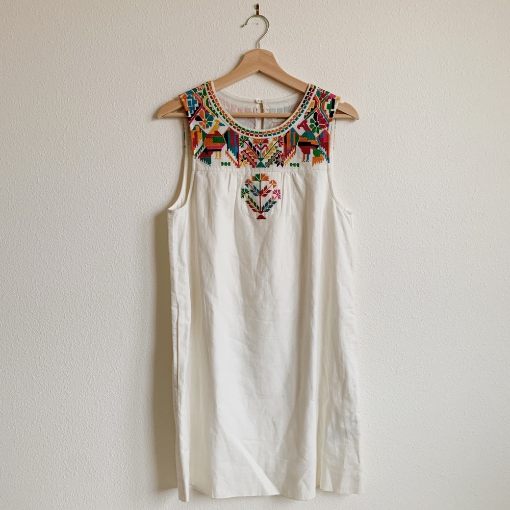 Madewell La Paloma Embroidered White Dress